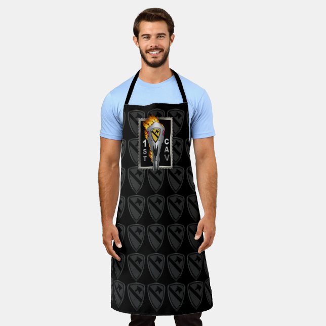 1st Cavalry Division “Flaming Steed” Apron (Worn)