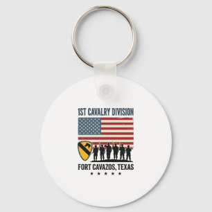 1st Cavalry Division Fort Hood Vintage Military Sh Keychain