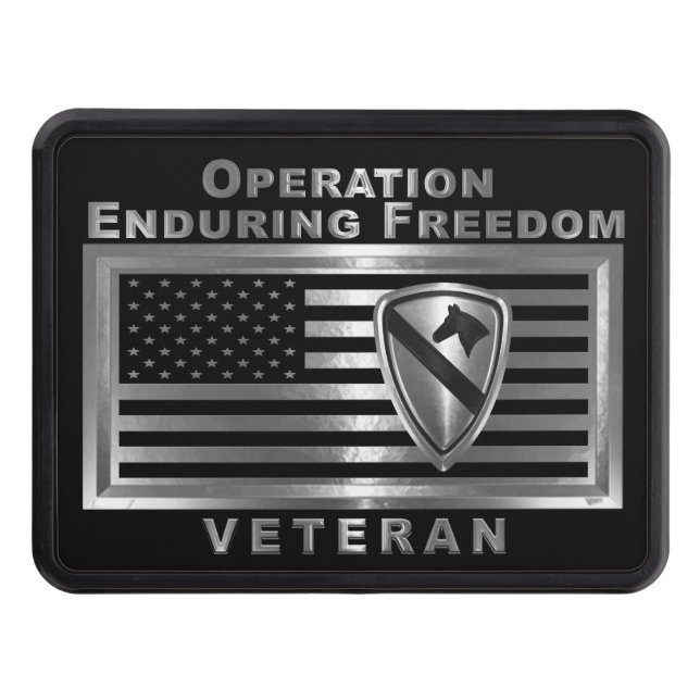 1st Cavalry Division Operation Enduring Freedom Trailer Hitch Cover (Front)