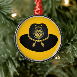 1st Cavalry Division Retired Christmas Metal Ornament
