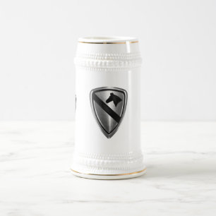 1st Cavalry Division Steel Patch Design Beer Stein