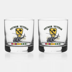 1st Cavalry Division Vietnam Air Cav Whiskey Glass