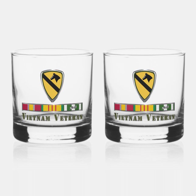 1st Cavalry Division Vietnam  Whiskey Glass (Front)