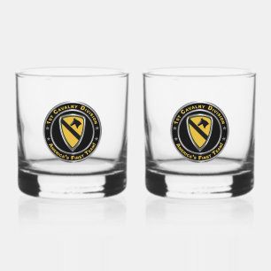 1st Cavalry Division  Whiskey Glass