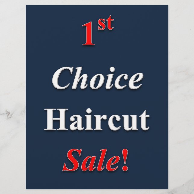 1st. Choice Haircut Sale Posters Promotional Flyer (Front)