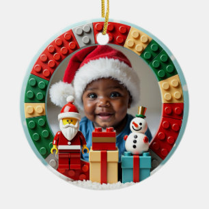 1st Christmas 2 sided Festive Builder Ceramic Ornament