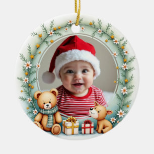 1st Christmas 2 sided Santa’s Newest Helper Ceramic Ornament
