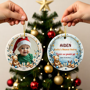 1st Christmas 2 sided Starry Snuggles Ceramic Ornament