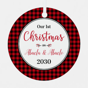 1st Christmas Abuela Abuelo Photo Metal Ornament