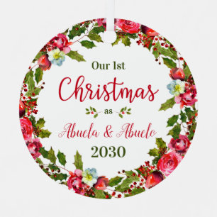 1st Christmas Abuela Abuelo Photo Metal Ornament