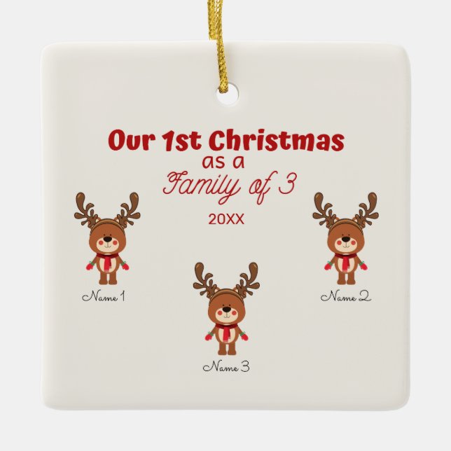 1st Christmas as a Family of 3 Ornament (Front)