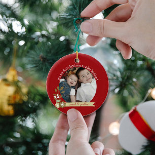 1st Christmas as Big Brother custom photo/name Ceramic Ornament