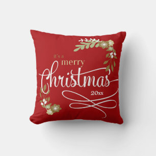 1st Christmas as Big Brother custom photo/name Throw Pillow