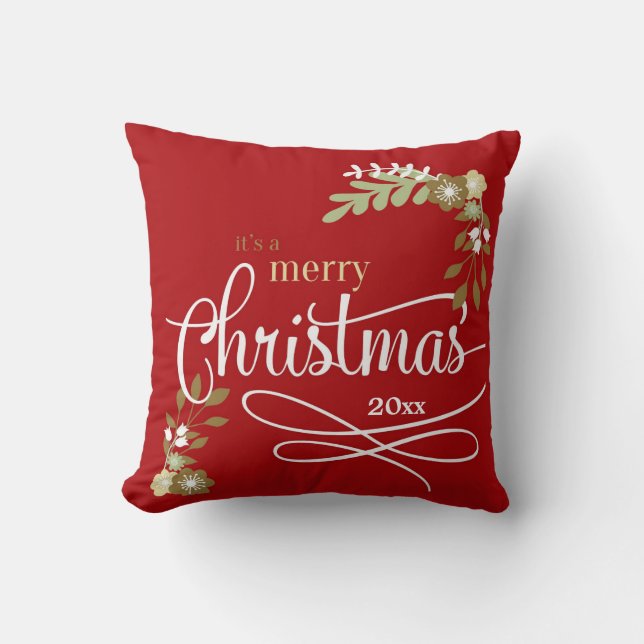 1st Christmas as Big Sister custom photo/name Throw Pillow (Front)