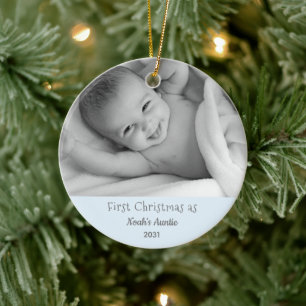 1st Christmas Aunt Nephew Personalized Ornament