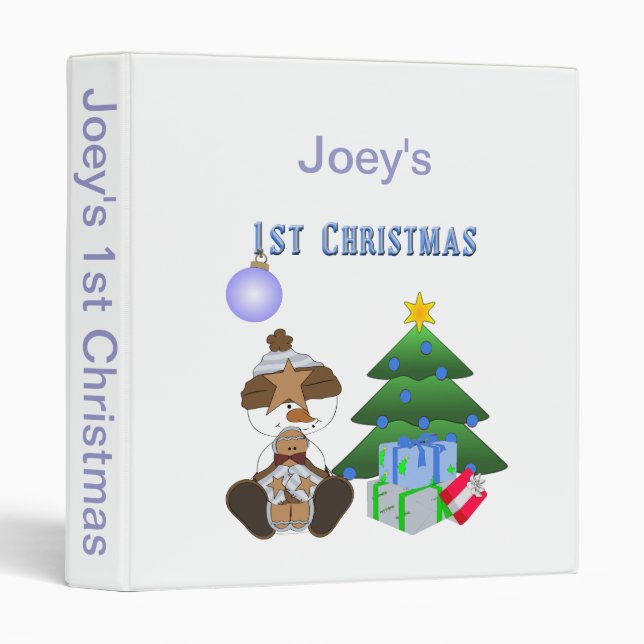 1st Christmas (Boy) Photo Album or Scrapbook Binder (Front/Spine)