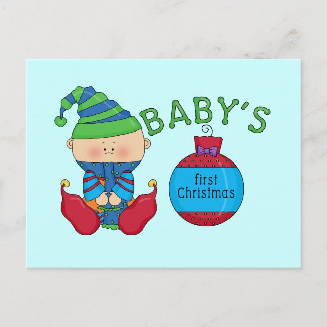 1st Christmas Elf Tshirts and Gifts Holiday Postcard (Front)