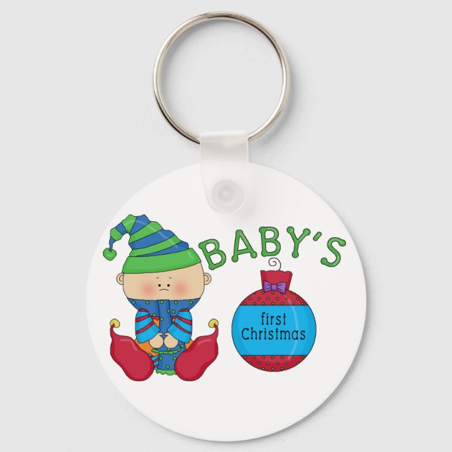 1st Christmas Elf Tshirts and Gifts Keychain (Front)