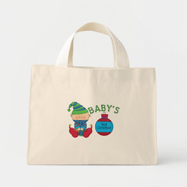1st Christmas Elf Tshirts and Gifts Mini Tote Bag (Front)