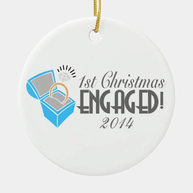 1st Christmas Engaged Ornament Dated (Front)