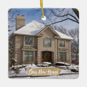 1st Christmas in New Home Ceramic Ornament
