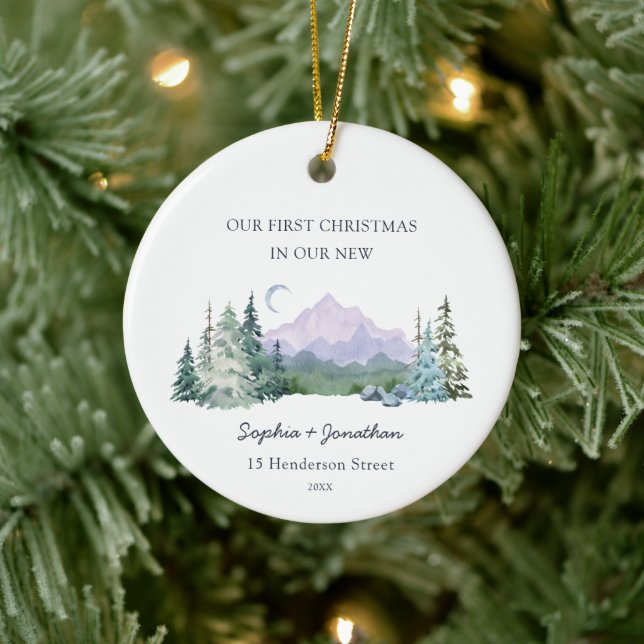 1st Christmas in Our New Home Christmas Ceramic Ornament (Tree)