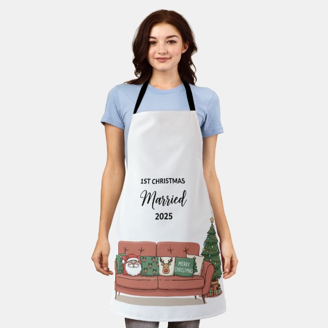 1st Christmas Married 2025 | Cute Cozy Couch Newly Apron (Worn)