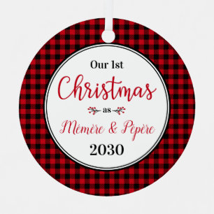 1st Christmas Memere Pepere Photo Metal Ornament