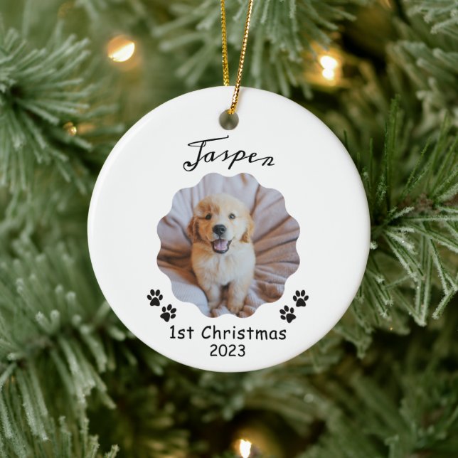1st Christmas, Personalised Pet Christmas Ornament (Tree)