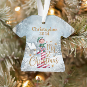 1st Christmas Personalized Acrylic T-Shirt Ornament