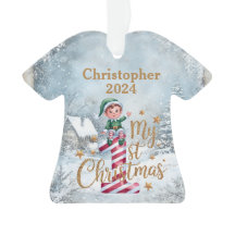 1st Christmas Personalized Acrylic T-Shirt