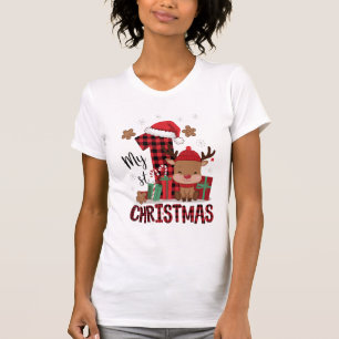 1st Christmas Santa Hat White Snow Baby Reindeer T-Shirt