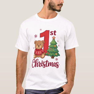 1st Christmas Teddy Bear Tree Snowflakes_1 T-Shirt
