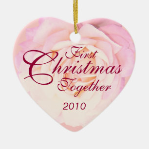 1st Christmas Together Heart Monogram Ornament