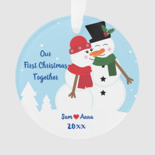 1st Christmas Together Snowman Ornament