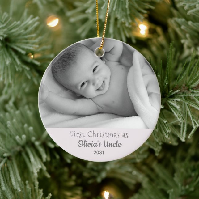 1st Christmas Uncle Niece Personalized Ornament (Tree)