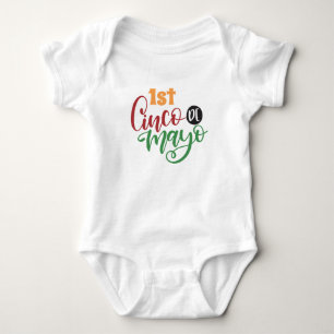 1st Cinco De Mayo Pattern Baby Bodysuit