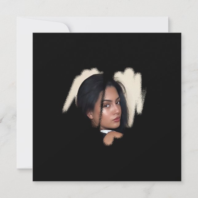 1st Class Black Graffiti Heart Frame Card (Front)