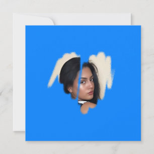 1st Class Cyan Graffiti Heart Frame Card