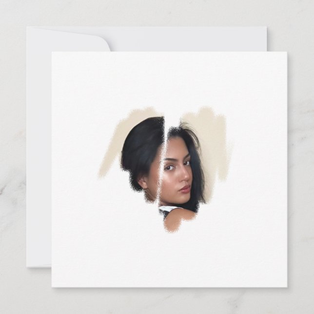 1st Class White Graffiti Heart Frame Card (Front)