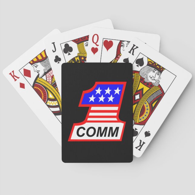 1st Combat Comm "1" logo Playing Cards (Back)