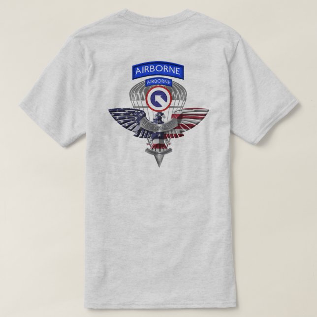 1st Corps Support Command Airborne Veteran T-Shirt (Design Back)