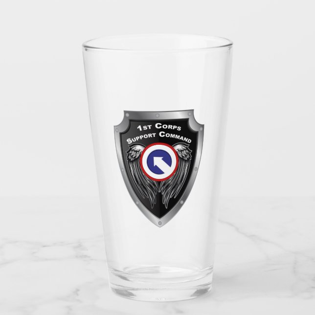 1st Corps Support Command Custom Shield Glass (Front)