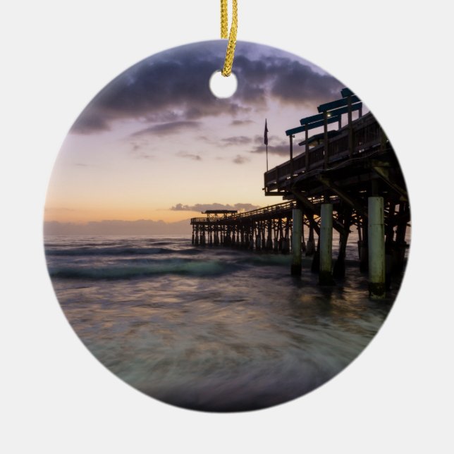 1st Dawn Cocoa Pier Ceramic Ornament (Front)