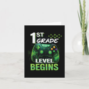1st Day Of 1st Grade Level Begins First Grade Gami Card