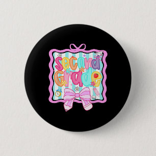 1st Day Of 2nd Grade Preppy 2 Inch Round Button