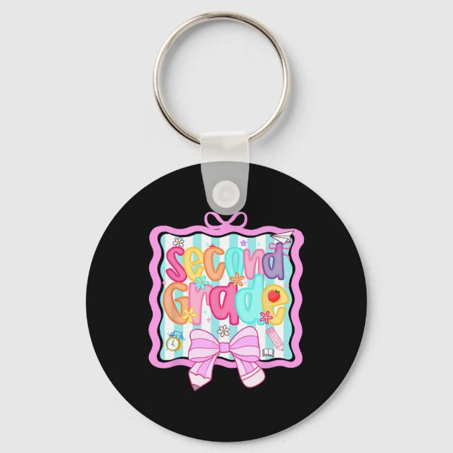 1st Day Of 2nd Grade Preppy  Keychain (Front)