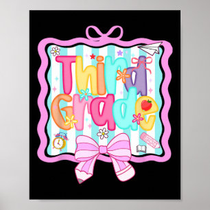 1st Day Of 3rd Grade Preppy Back To School Third G Poster