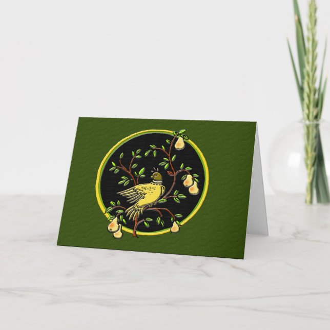 1st Day of Christmas Card (Green/Blank) (Front)
