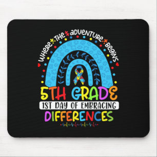 1st Day Of Embracing Differences 5th Grade Autism Mouse Pad